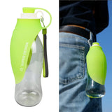 Portable 580ml Pet Water Bottle: Soft Silicone Leaf Design Travel Bowl for Dogs and Cats, Ideal for Outdoor Drinking Dispenser