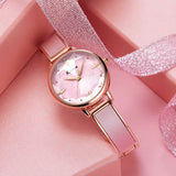 Luxury Women's Quartz Watch with Leather Bracelet - Casual Waterproof Dress Wristwatch, Ideal Gift