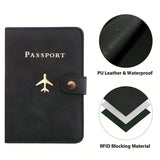 Waterproof Leather Passport Holder with Credit Card Wallet - Cute Design for Women/Men