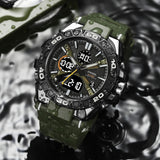 Men's Digital Sports Watch - Army Military Style, Waterproof, Dual Display Chronograph Wristwatch