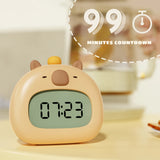 Cute LED Night Light & Alarm Clock - USB Rechargeable Timer, Desktop Decor, Perfect Children’s Gift