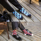 5 Pairs Men's Novelty Cotton Socks: Colorful, Fun Patterns for Dress and Fashion