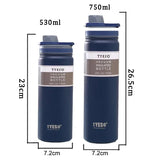 Tyeso Stainless Steel Vacuum Flask: 530/750ml Insulated Water Bottle, Travel Cup for Children, Coffee Mug Termica