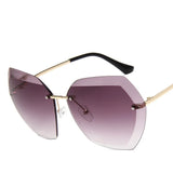 Women's Retro Gradient Rimless Sunglasses Vintage Style for Women and Men UV400 Protection