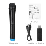 Professional Handheld UHF Wireless Microphone System with USB Receiver - Ideal for Karaoke, Church Performances, and Amplified Events