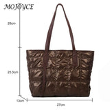 Stylish Shoulder Bag: Rhombus Pattern with Cotton Padding, Spacious for Travel, Shopping, or School