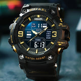 SMAEL Luxury Men's Digital Watch: Military Style, Dual Display, Waterproof Sport Wristwatch with LED Quartz Clock