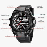 Men's Fashion LED Digital Quartz Watch – Waterproof Sport Wristwatch with Luminous Display