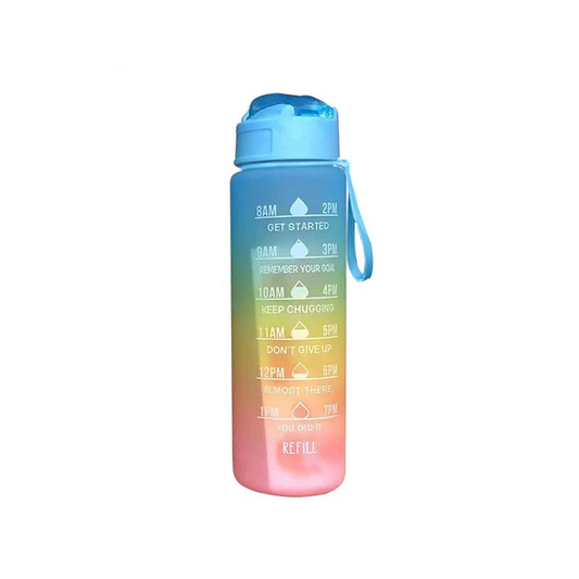 900ML Motivational Sports Water Bottle: Portable with Time Marker, Leak-Proof for Outdoor Fitness, BPA-Free