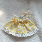 Bow Strap Floral Skirt Outfit for Labubu – 17cm Doll Clothes with Cute Accessories for Fashionable Dress-Up