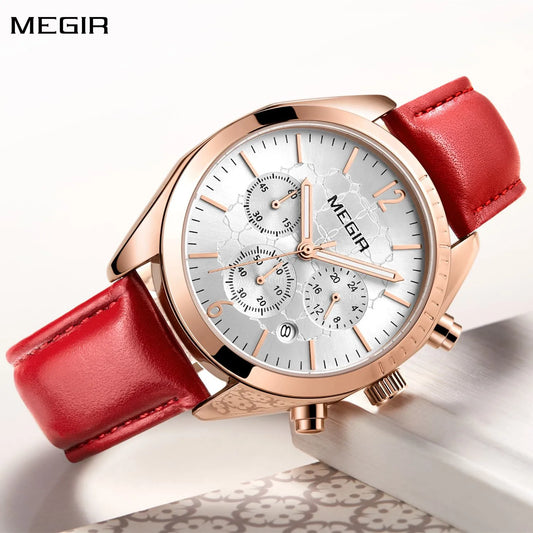 MEGIR Fashion Women's Luxury Quartz Watch: Elegant, Casual, and Business-Ready Wristwear for Ladies