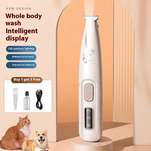 Pet Paw Grooming Kit: Electric Trimmer for Cat and Dog Hair with Light, Foot Hair Shaver and Clipper, Pet Accessories