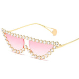 Luxury Rhinestone Cat Eye Sunglasses for Women - Transparent, Hot Fashion Accessories with UV400 Protection