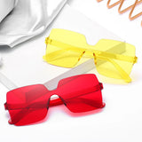 Fashionable One-Piece Frameless Sunglasses for Women: Candy-Colored Sun Glasses