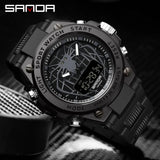 Men’s Luxury Sports Watch – Silicone Strap Quartz LED Digital Wristwatch, Casual and Waterproof