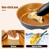 Nonstick Copper Frying Pan with Lid Removable Handle Ceramic Coating Round Steel Air Fry Pans Cooking Skillet Kitchen Cookware