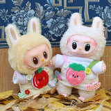 Summer Fruit T-Shirt & Overalls for 17cm Labubu Dolls – Cute Corduroy Cotton Suit Outfit Accessories