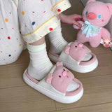 Women's Linen Cotton Slippers – Soft Thick Sole with Cute Pig Design | Non-Slip, Four Seasons Korean Style Indoor & Outdoor Shoes