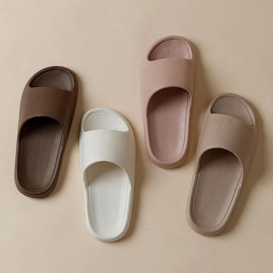 Unisex Solid Color Shower Slippers - Comfortable, Non-Slip, Soft Sole