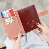 Passport Wallet with Multi-Card Holder: PU Leather Buckle Travel Wallet for Men and Women, Anti-Magnetic Passport Folder Cover