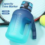 High-capacity 2 Liters Bottle with Time Marker: Made of Reusable Tritan Plastic, Ideal for Outdoor Sports, Portable with Handgrip