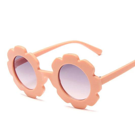 Retro Style Round Floral Children's Sunglasses - UV400 Protection, Baby Girls' Sun Shades