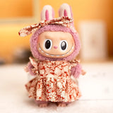 Mini Plush Doll's Clothes Outfit Accessories For Labubu V1 V2 Idol Dolls Berry Pattern Dress Knitted Cardigan Clothing Gift