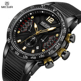 MEGIR Men's Luxury Watch: Sporty Chronograph, Casual Quartz, Silicone Wristwatch