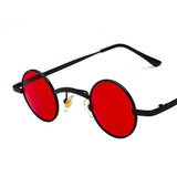 Popular Retro Rock Punk Sunglasses For Women with Wide Bridge: Classic Small Round Clear Red Sun Glasses featuring UV400 Protection