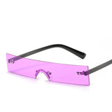 Fresh Rectangle Sunglasses for Women - Fashionable Clear Small Lens Design, Personality Shades with UV400 Protection