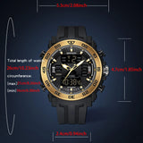 Men’s Military Digital Watch – Large Dial Waterproof Quartz Wristwatch with Dual Display and Silicone Strap