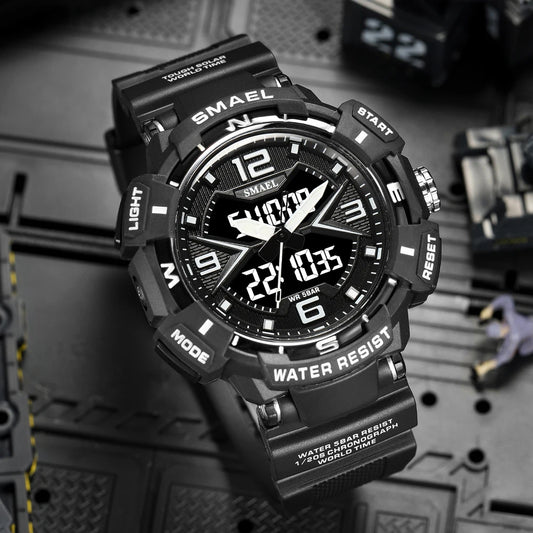 Fashionable Men's Waterproof Watch – Luxury Analog and Digital Timepiece for Sports and Military Use | Top Wristwatch for Men