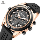 RUIMAS High-End Men's Quartz Wristwatch: Silicone Strap, Large Dial, Military-Style Sports Watch