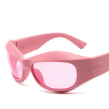 Unisex Punk-style Wrap-Around Sunglasses - 2000's Shades with UV400 Protection, Cool Eyeglasses