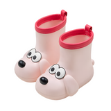 Children's Waterproof Rain Boots – Soft-Sole Medium Shoes with Non-Slip Design and Adorable Cartoon Dog Print for All Seasons and Outdoor Use