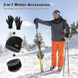 Thick Winter Beanie Set for Men and Women: Wool Hat, Neck Scarf, and Balaclava Mask