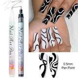 Set of 12 Nail Art Graffiti Pens: Perfect for Drawing Abstract Lines, Fine Details, and Floral Designs, Waterproof for Precise Nail Painting Manicures