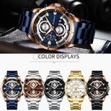 CURREN Men's Top Brand Luxury Sports Quartz Watch: Full Steel, Waterproof, Chronograph, Relogio Masculino