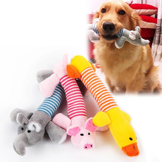 Cute Squeaky Plush Pet Toys: Funny Animal Design for Small, Medium, and Large Dogs