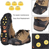 2-Piece Anti-Slip Crampons with 10 Steel Studs: Provides Traction on Ice and Snow for Hiking, Walking, Climbing, and Jogging