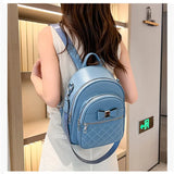 Stylish Small Leather Backpack, Adorable Blue Backpack, Petite Shoulder Bag for Mobile Phone - Ideal Mini Casual Backpacks for Girls