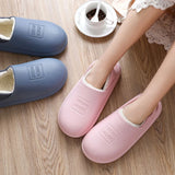 Winter Waterproof Plush Slippers for Men: Warm Indoor/Outdoor Household Slides