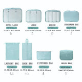 Travel Packing Cubes Set with Shoe Bag - Portable Wardrobe Organizer for Luggage - Clothes, Shoes, Toiletries Storage Bags for Trip