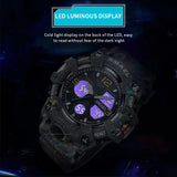 SMAEL Military Sport Watch for Men: Waterproof Digital Wristwatch with Dual LED Display, Quartz Mechanism, and Date Feature