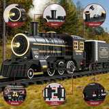 Electric Train Toy Set with Railway Tracks, Steam Locomotive Engine, Diecast Model