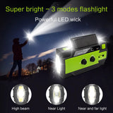 Reception for AM/FM/WB, Charging via Hand Crank/Solar/USB, Functions as Power Bank, 3-Mode Flashlight with Battery Display, and Includes SOS Alert Feature