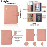 Waterproof Leather Passport Holder Case Travel Credit Card Wallet - Cute Design for Women/Men with Buckle Cover