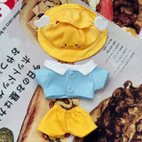 Labubu Doll Duck & Rabbit Outfit Set – 17cm Plush Clothes with Yarmulke Hat, Shirt, and Pants Three-Piece Accessories for Cute Styling