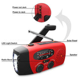 Portable Multifunctional Radio: Hand-Cranked and Solar-Powered, FM/AM/WB NOAA Weather Radio, Emergency LED Flashlight, and Power Bank