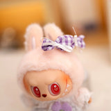 Labubu Idol Doll Outfit Set – Candy Hairpin, Stylish Shorts & Sitting Party Clothing for 17cm Mini Plush Dolls Accessories